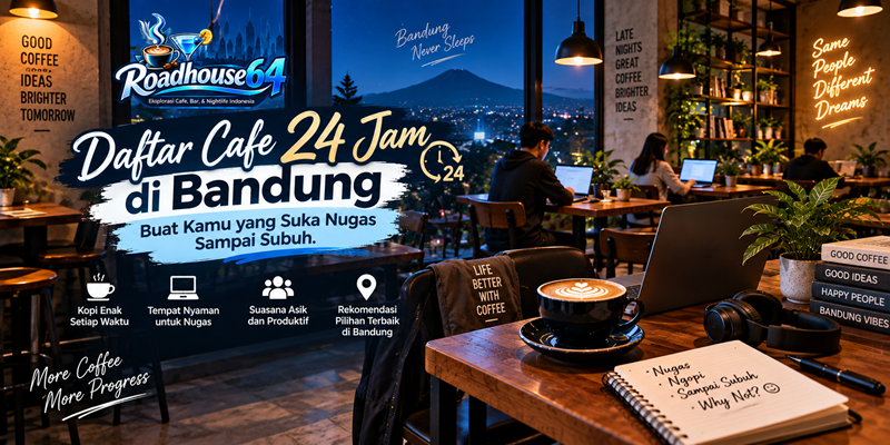 Daftar Cafe 24 Jam di Bandung Buat Kamu yang Suka Nugas Sampai Subuh