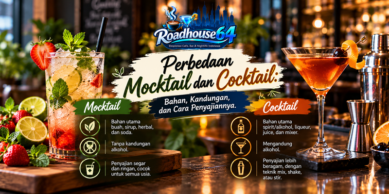 Perbedaan Mocktail dan Cocktail Bahan, Kandungan, dan Cara Penyajiannya